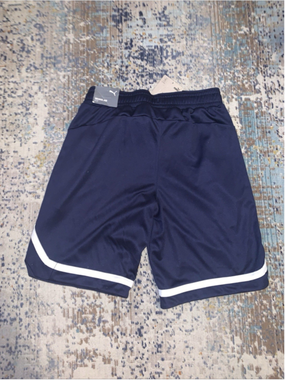 Puma Mens Regular Fit Moisture-Wicking Mesh 10" Shorts Navy Blue S - Picture 6 of 16